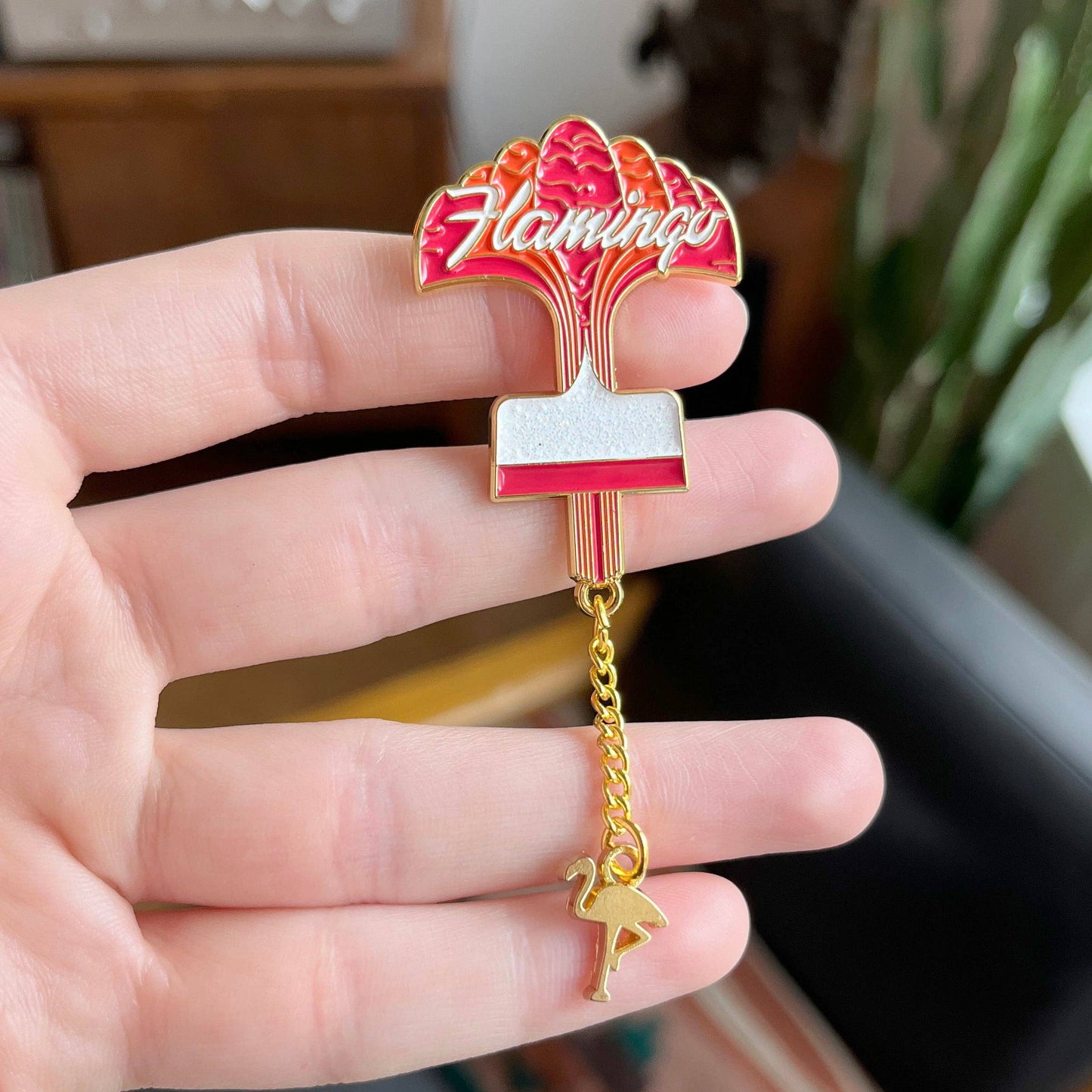 Flamingo Sign Enamel Pin