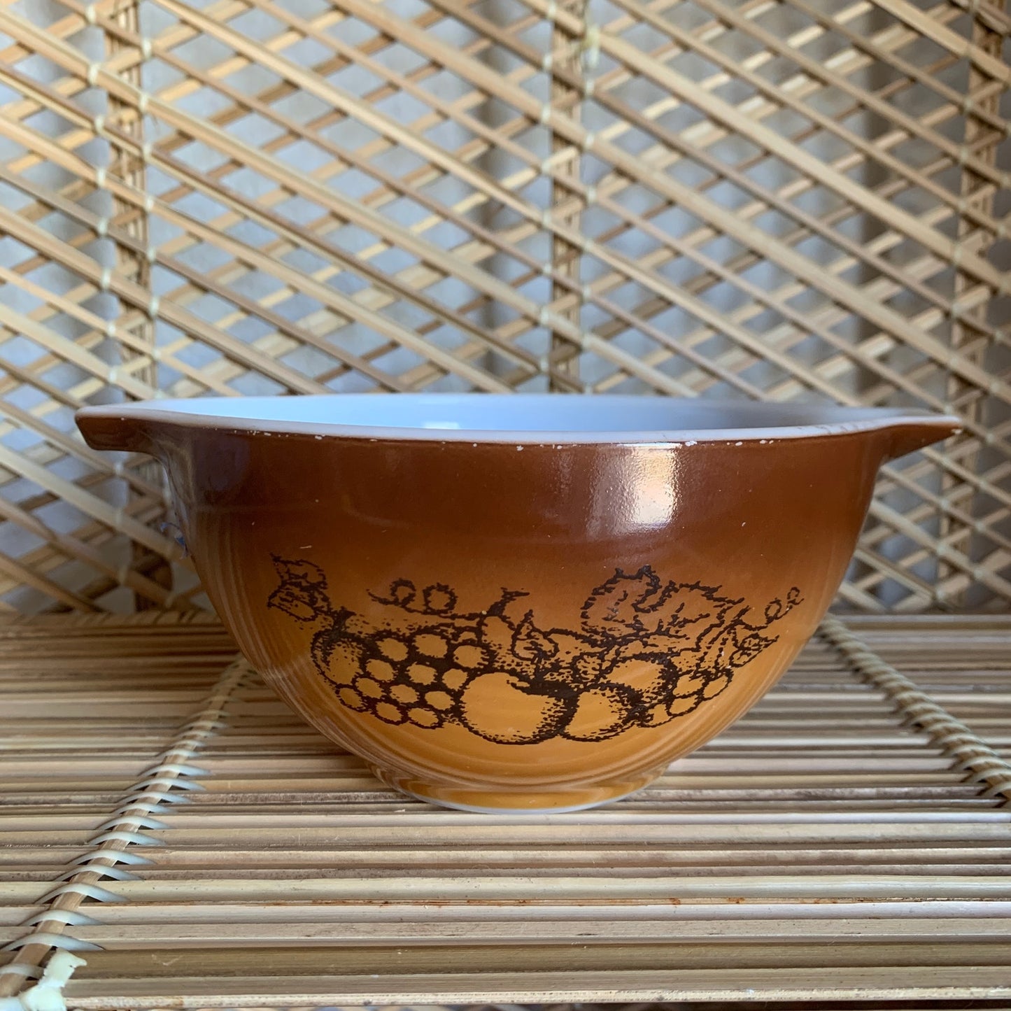 Vintage Pyrex Old Orchard Brown Cinderella 6" Mixing Bowl