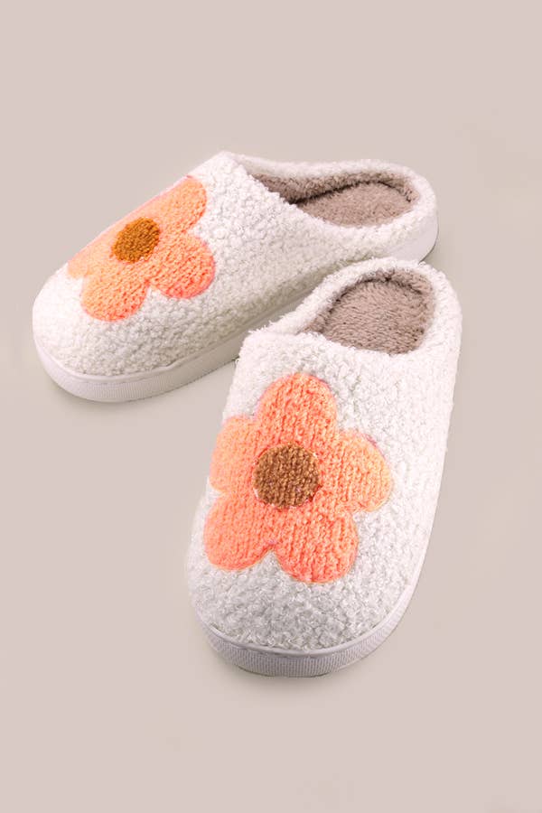 Soft Plush Mushroom Hearts & Rainbow Warm Slippers