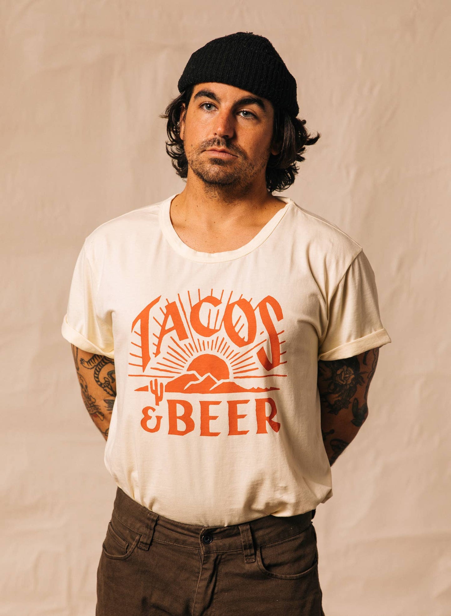 Tacos & Beer Western Vintage Style Unisex Tee