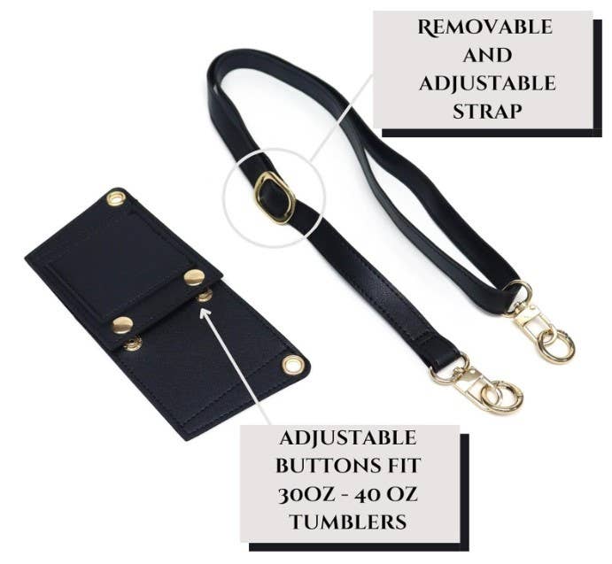 Faux Leather Strap Tumbler Accessory
