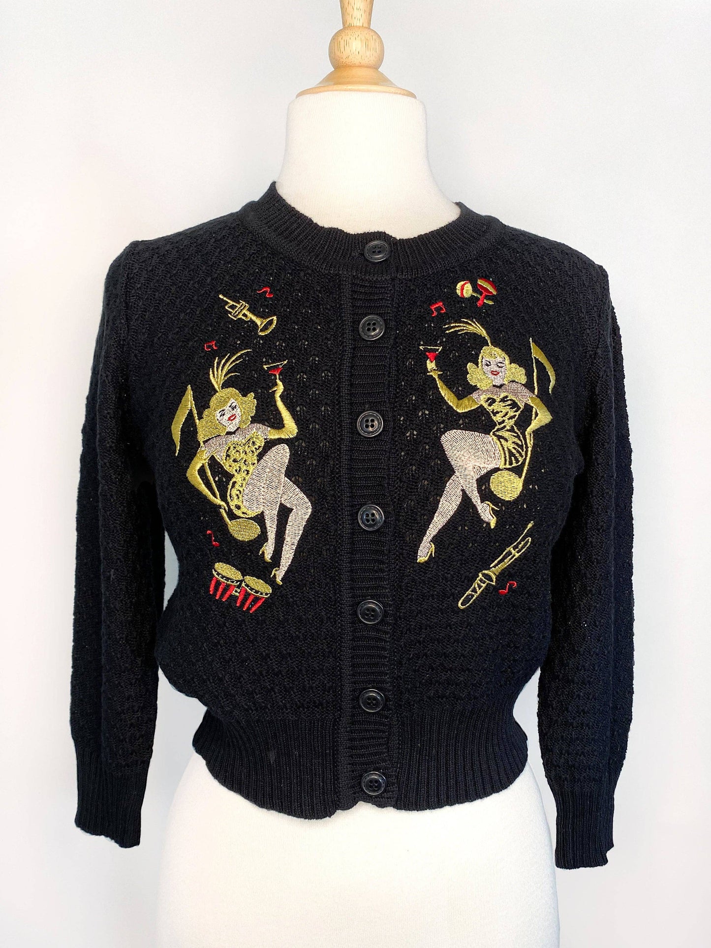 Showgirls Cropped Cardigan in Black