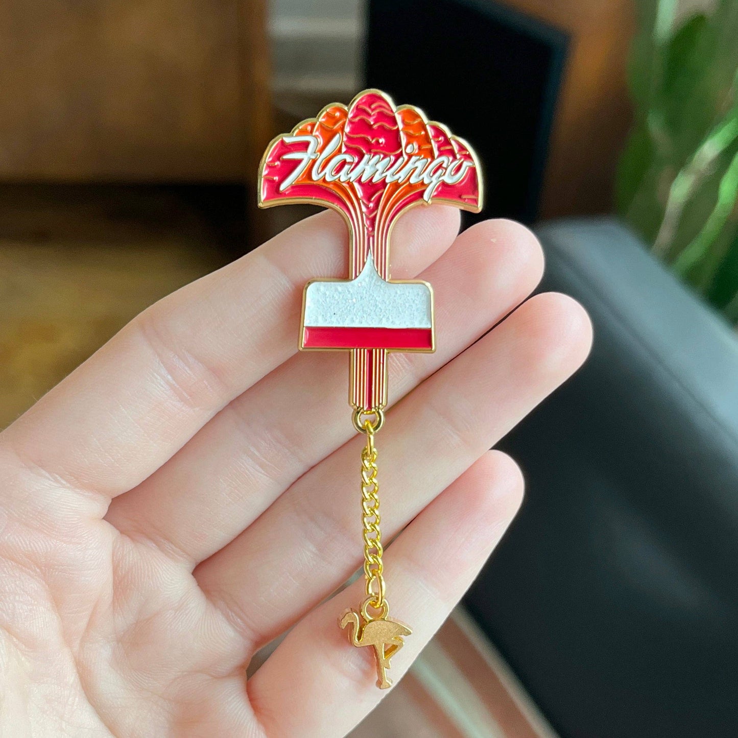 Flamingo Sign Enamel Pin