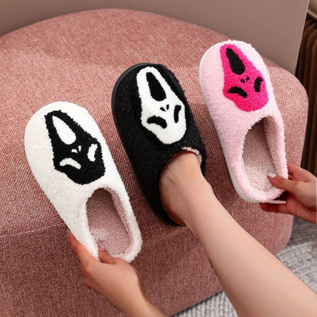 Ghost Face Halloween Cotton Slippers