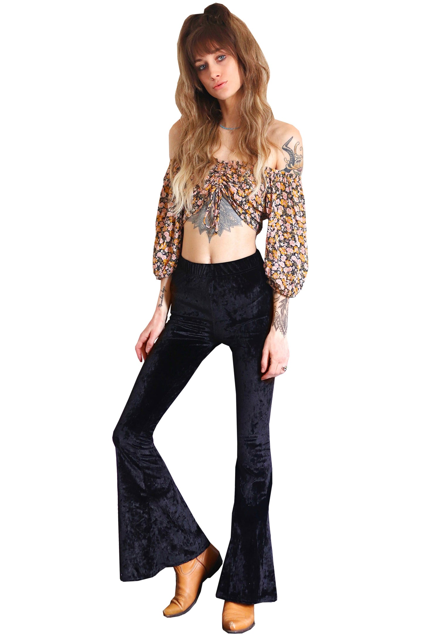 Black Velvet Bell Bottoms