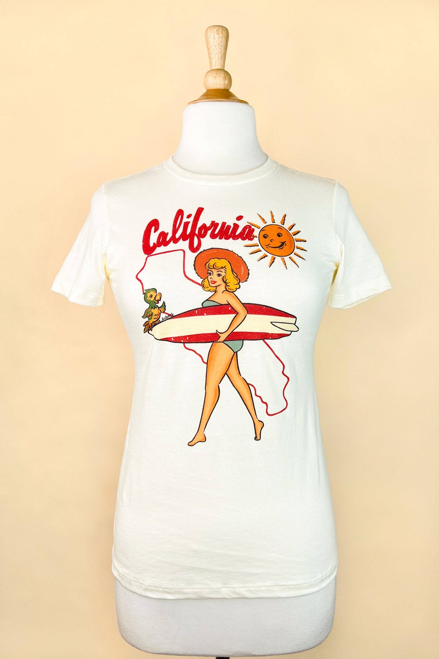 California Girl Fitted T-Shirt in Ivory