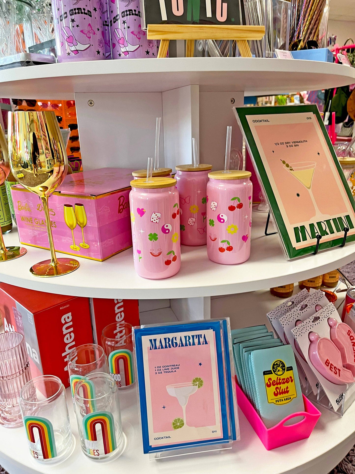 Lucky Charm Pink Glass Tumbler Cup