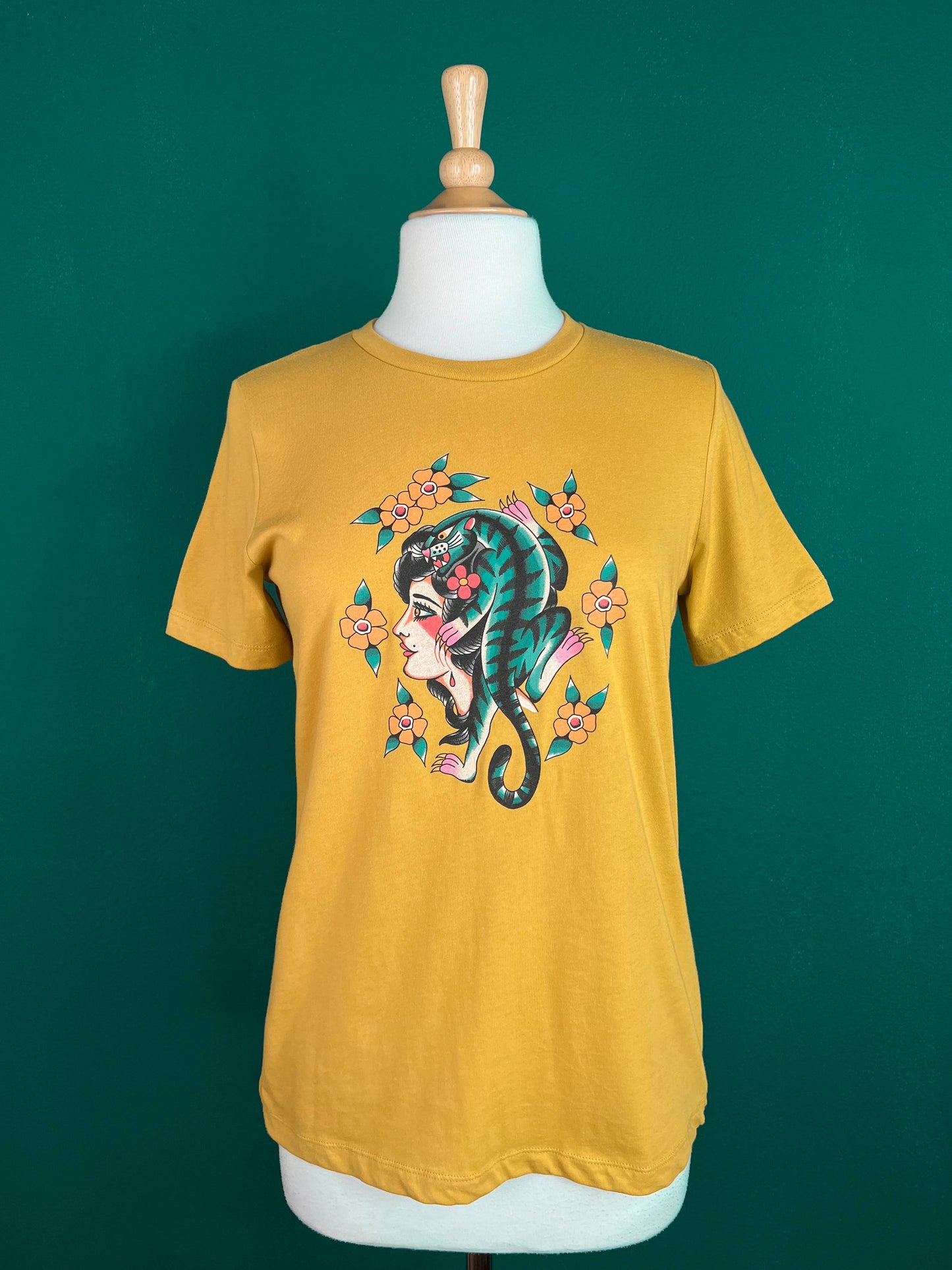 The Blue Tiger Lady Relaxed Tee in Mustard