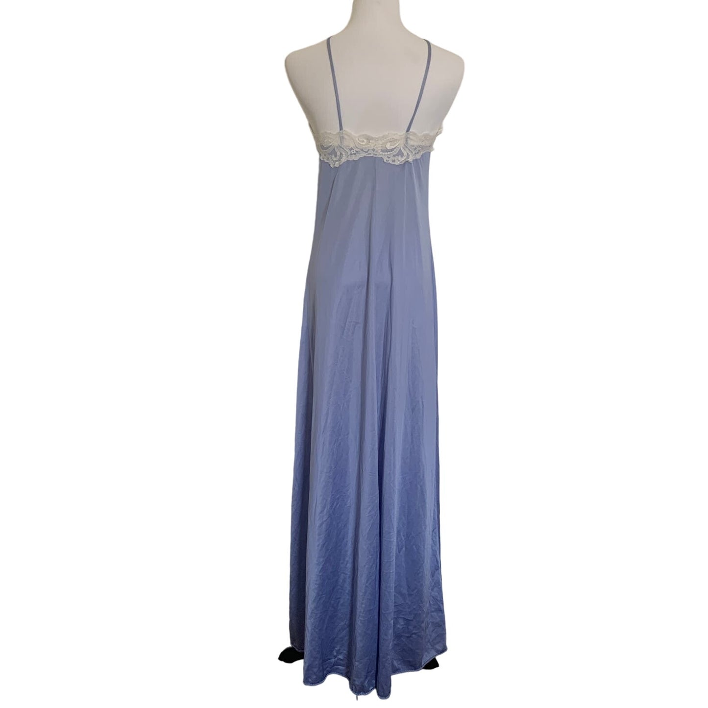 Vintage 1960s LeVoy's Blue & White Lace Nightgown Slip