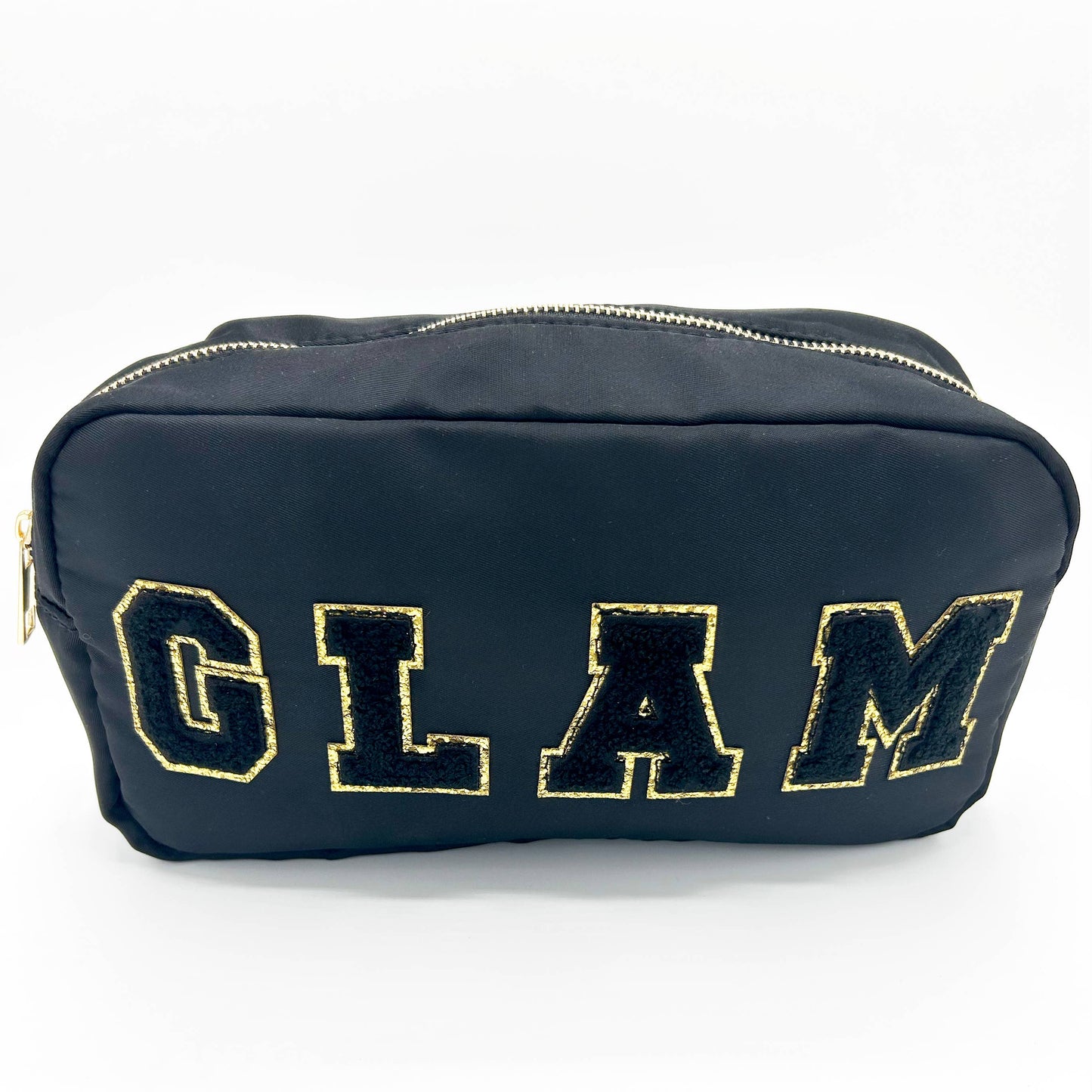 Varsity Letter Patch Cosmetic Toiletry Bag