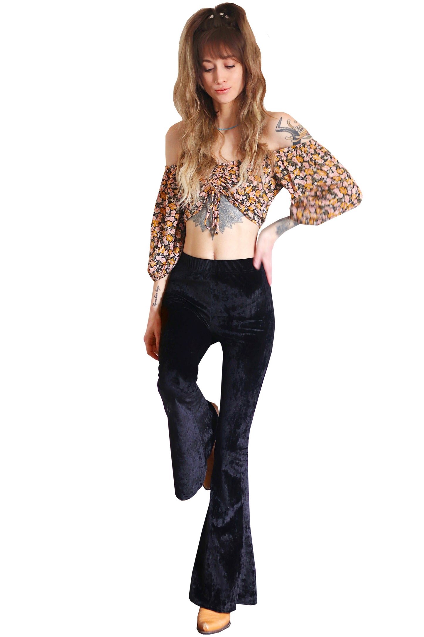 Black Velvet Bell Bottoms