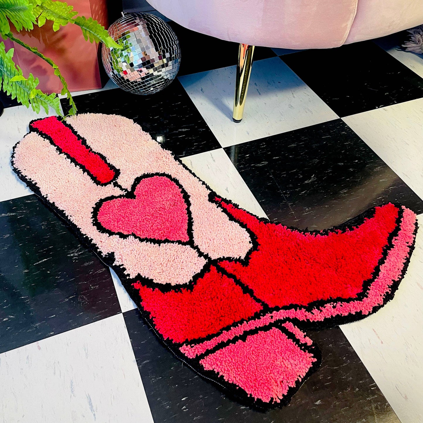 Western Heart Cowboy Boot Rug