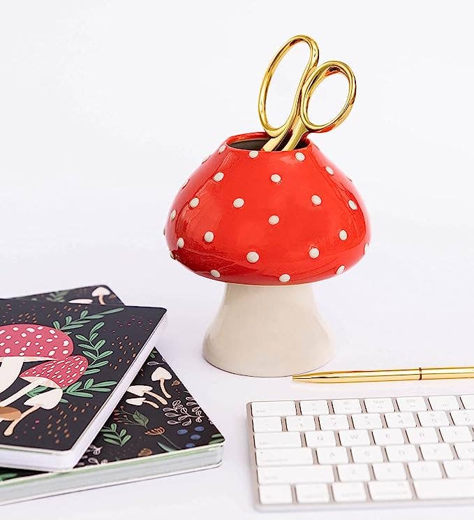 Red & White Mushroom Vase