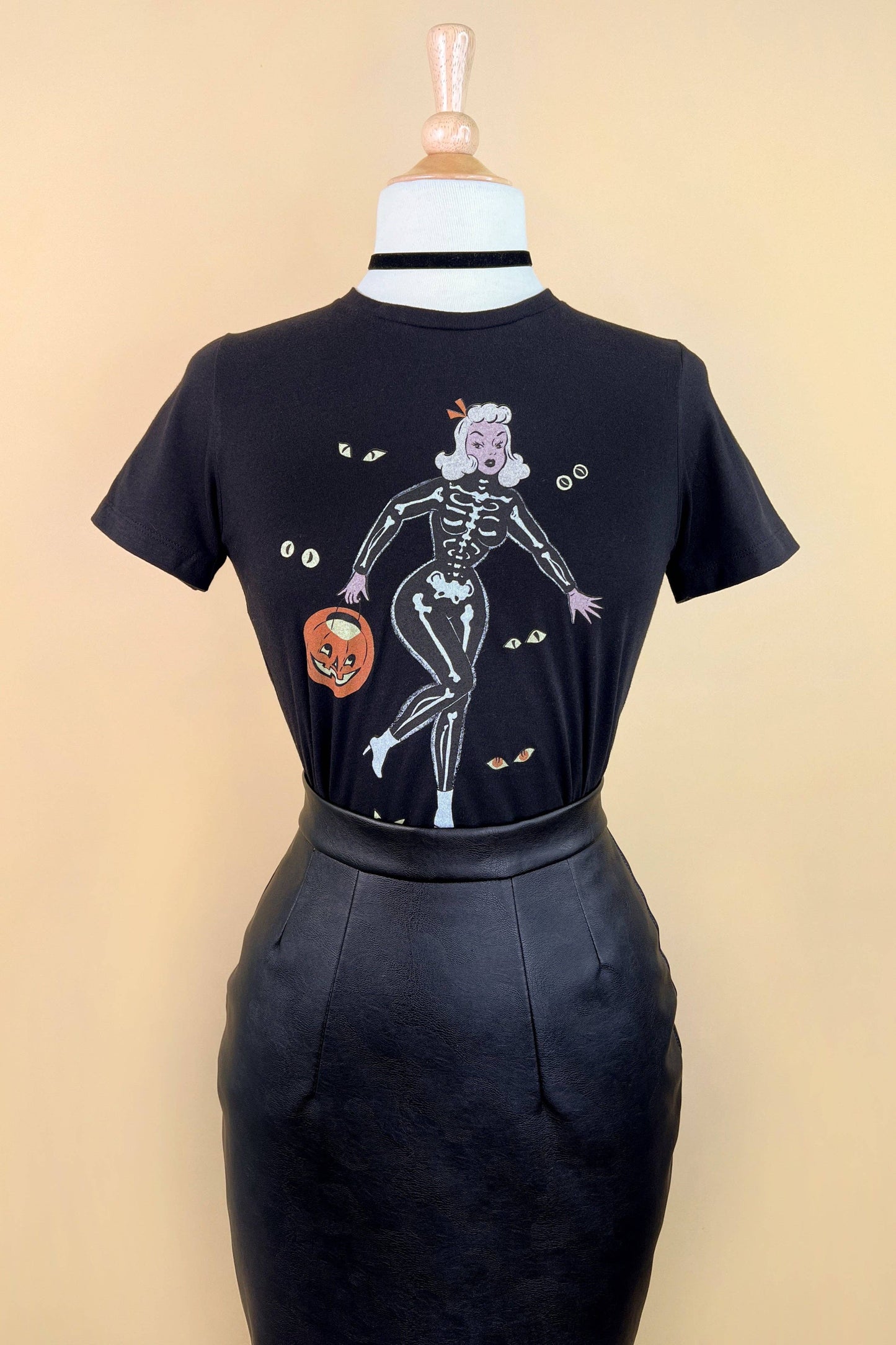 Spooky Night Fitted Tee in Black