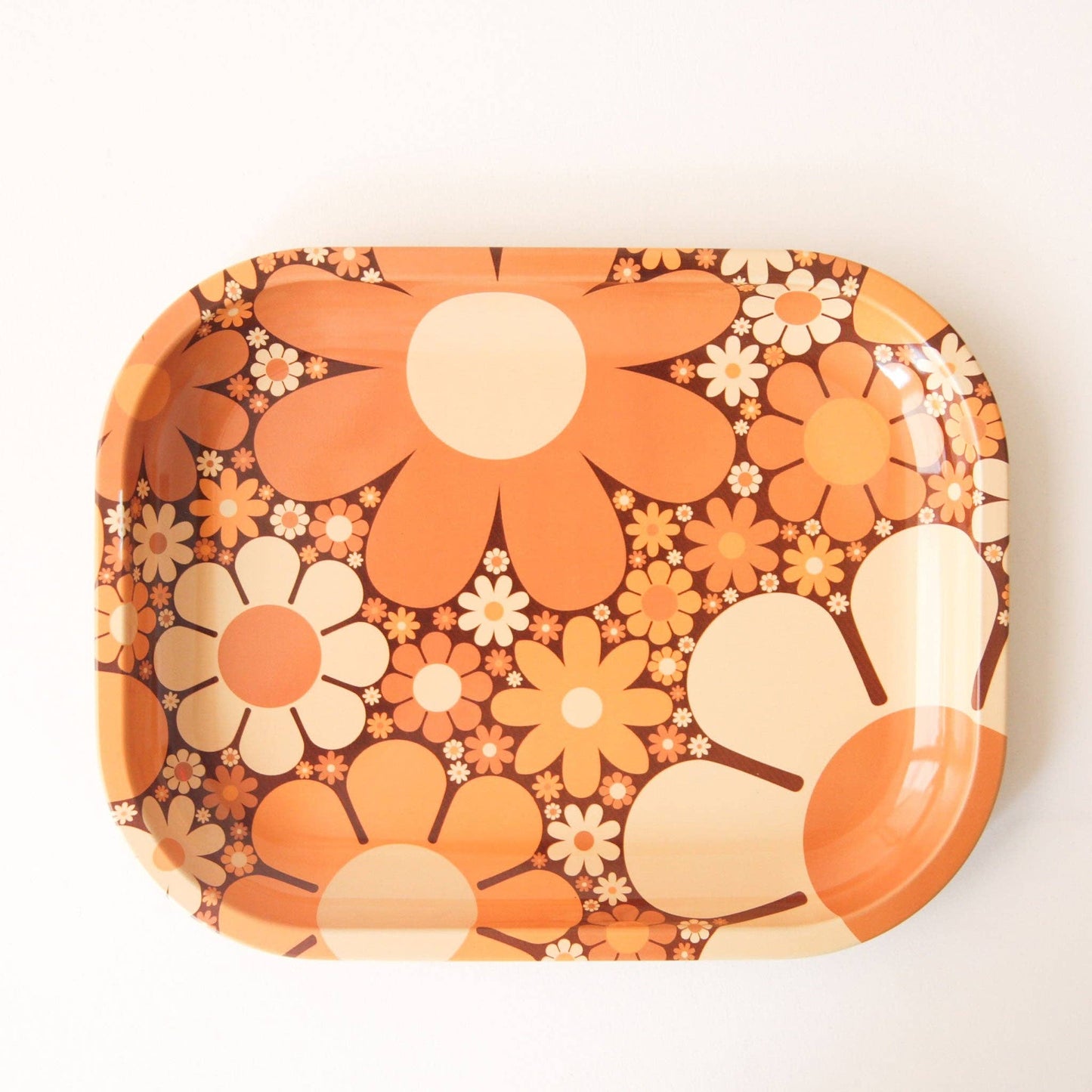 70's Floral Metal Tray - Homeward Bound Goods