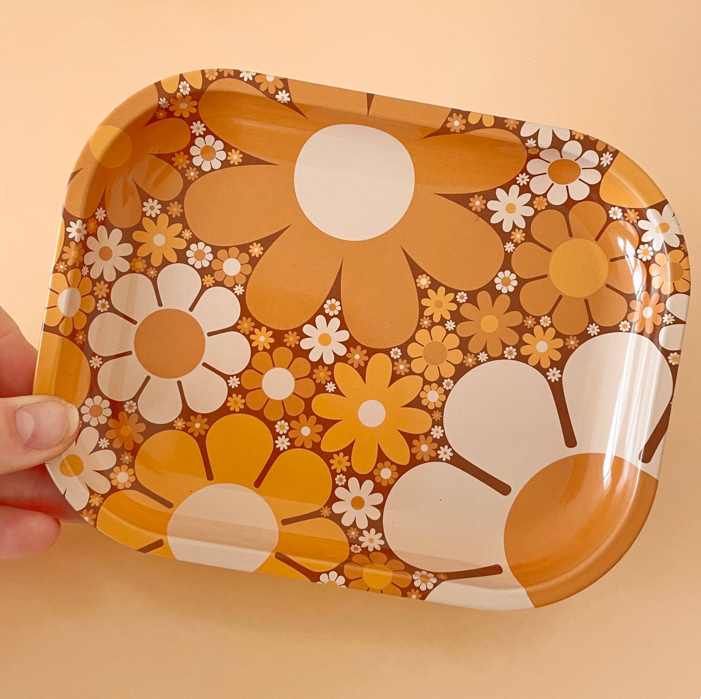 70's Floral Metal Tray - Homeward Bound Goods
