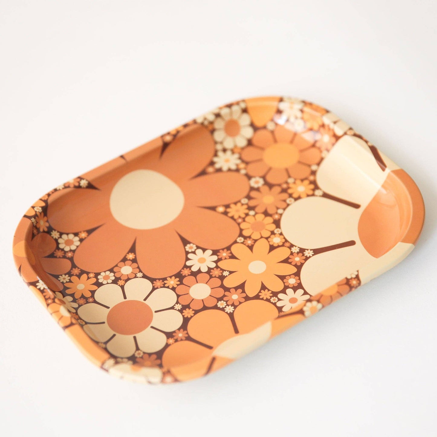 70's Floral Metal Tray - Homeward Bound Goods