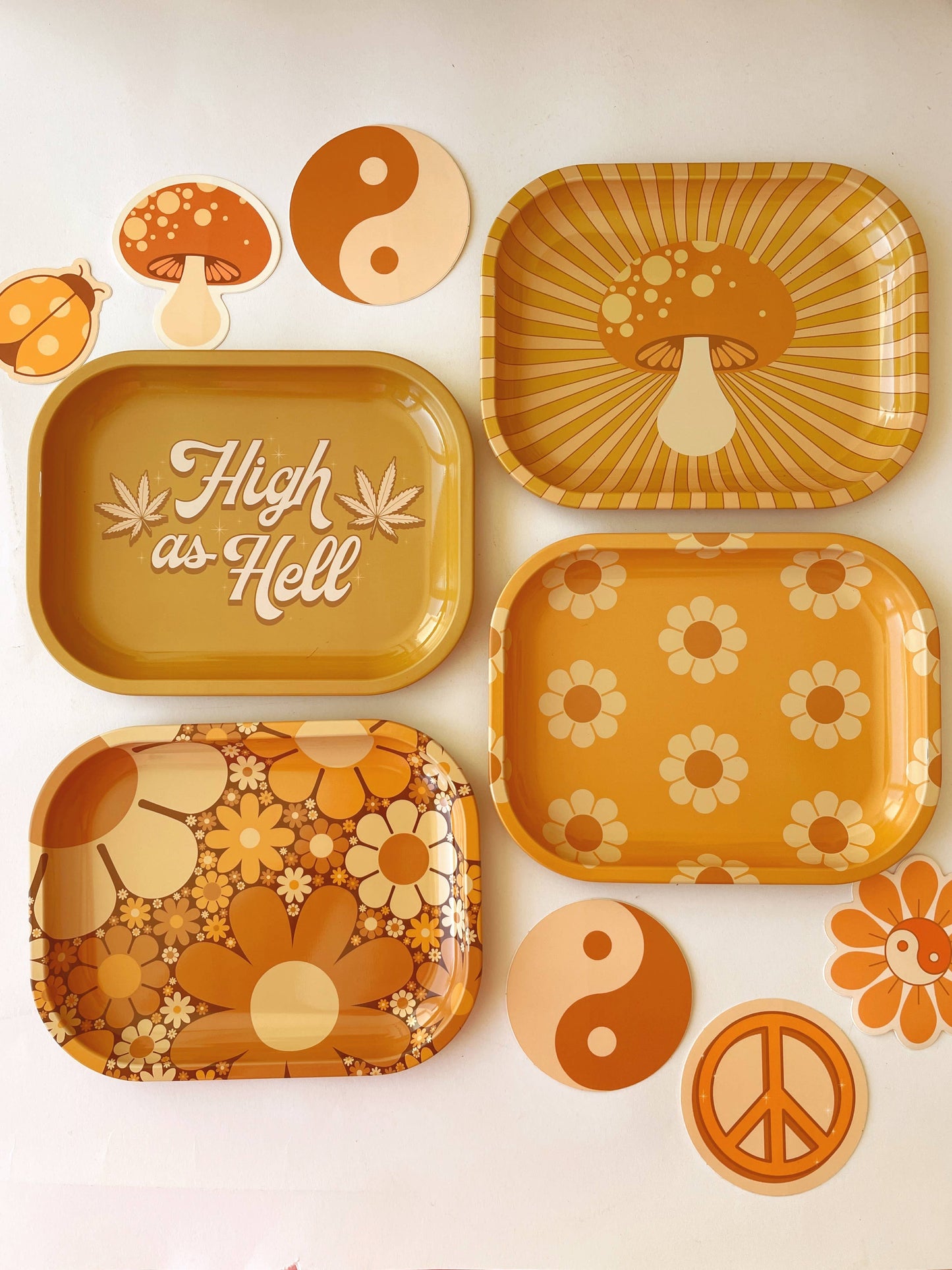 70's Floral Metal Tray - Homeward Bound Goods