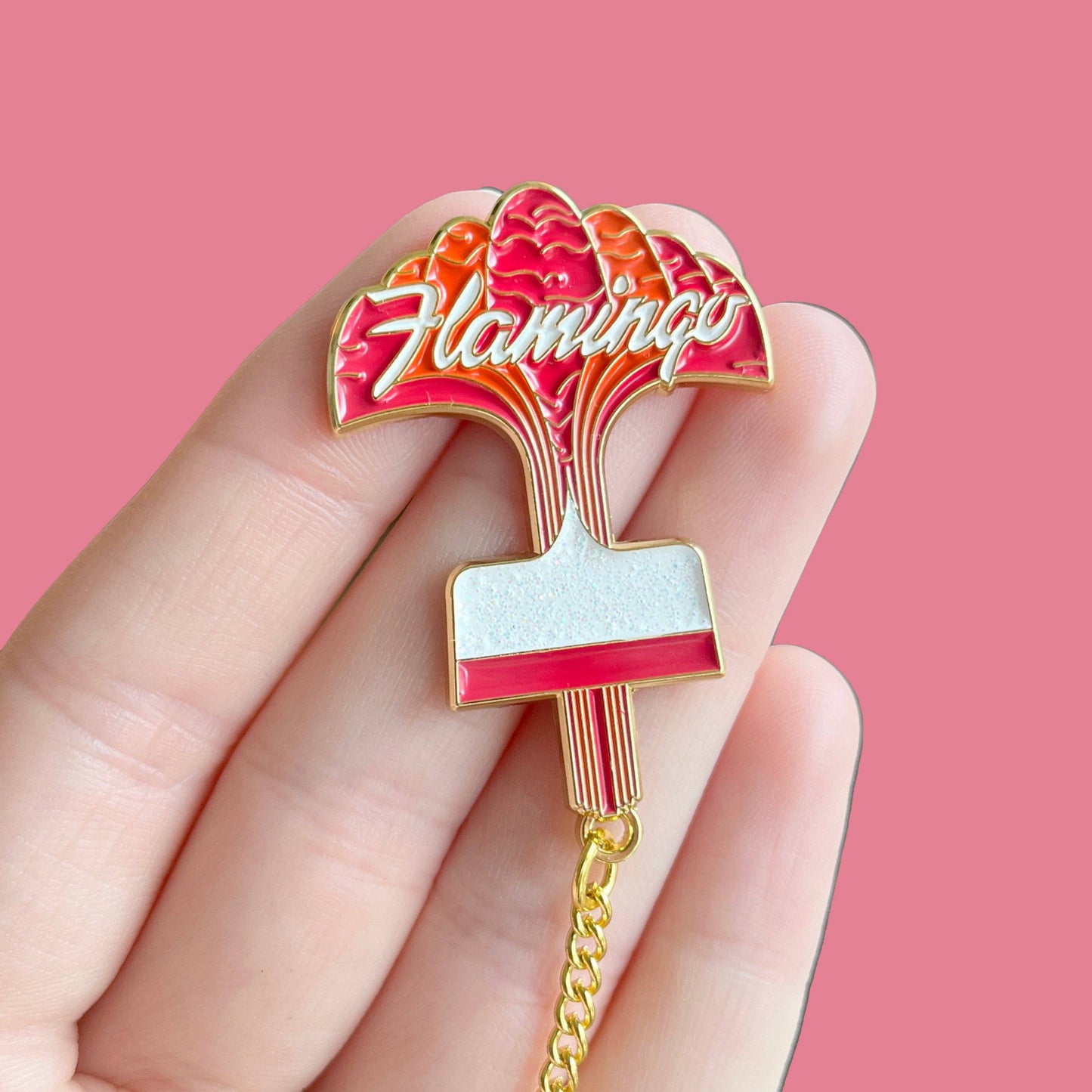 Flamingo Sign Enamel Pin