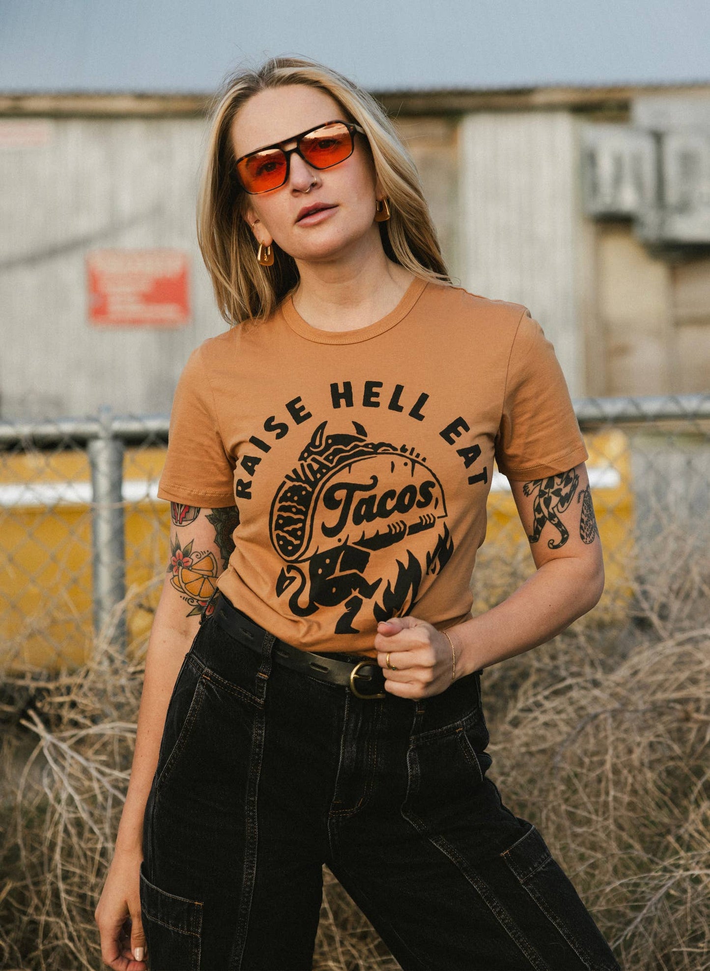 Raise Hell Eat Tacos Unisex Tee
