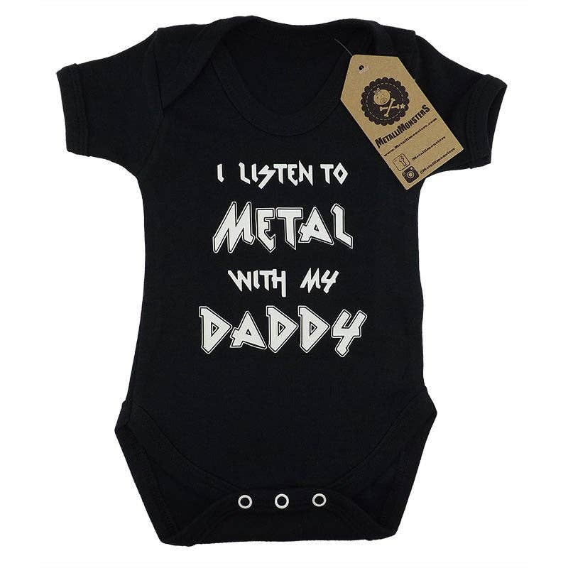 I Listen To Metal With My Daddy Baby Onesie