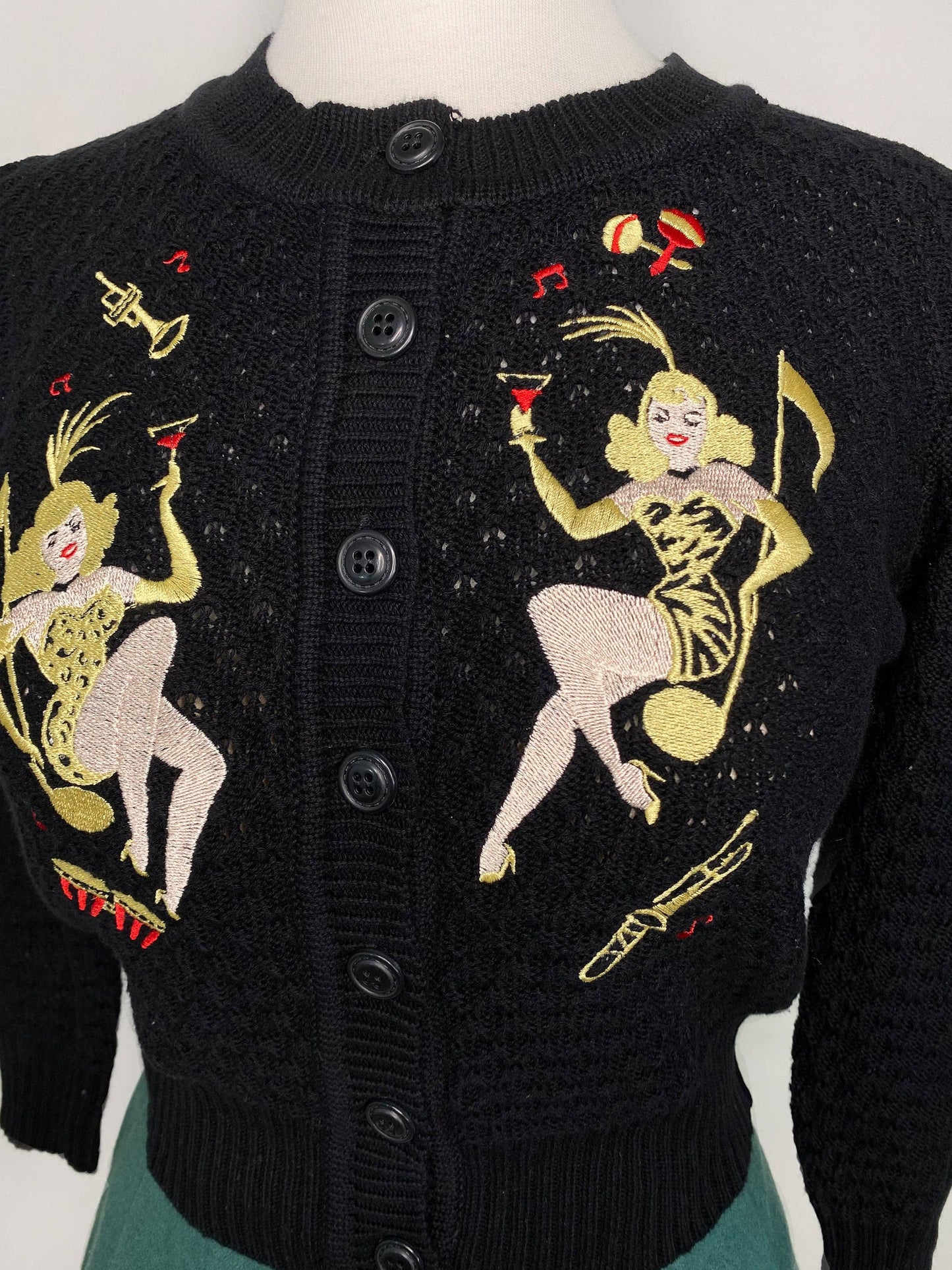 Showgirls Cropped Cardigan in Black