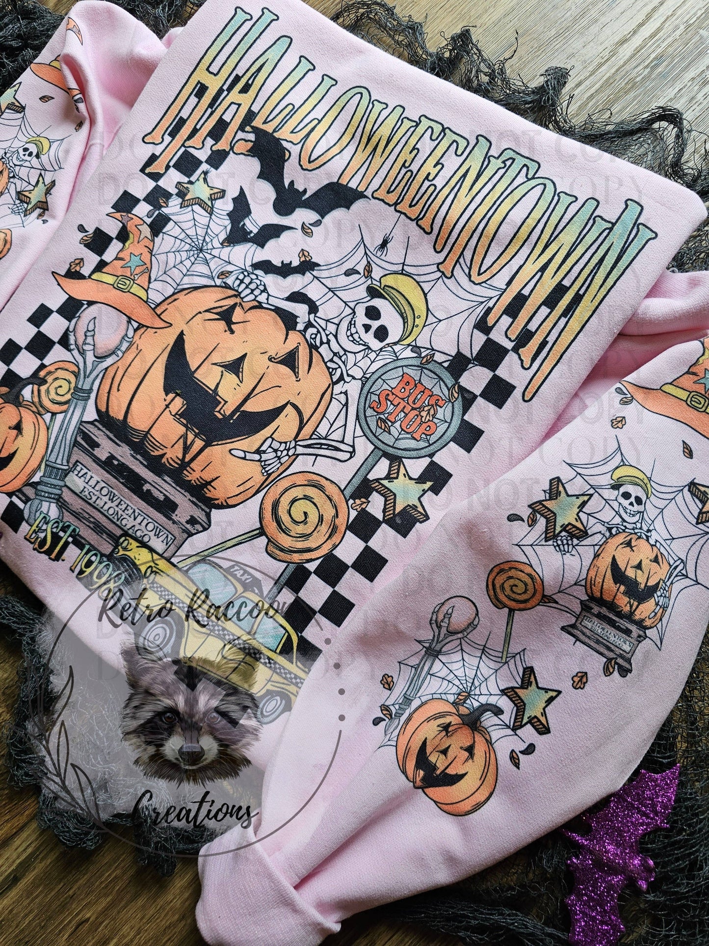 Retro Halloween Pink Sweatshirt