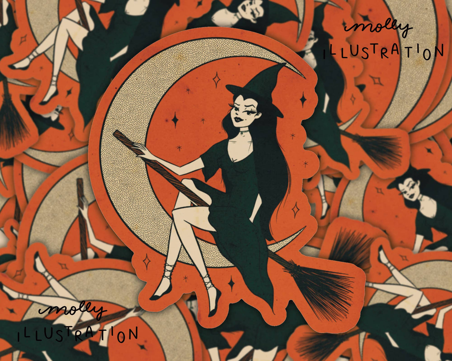 Season of the Witch Retro Style Halloween Vinyl Sticker