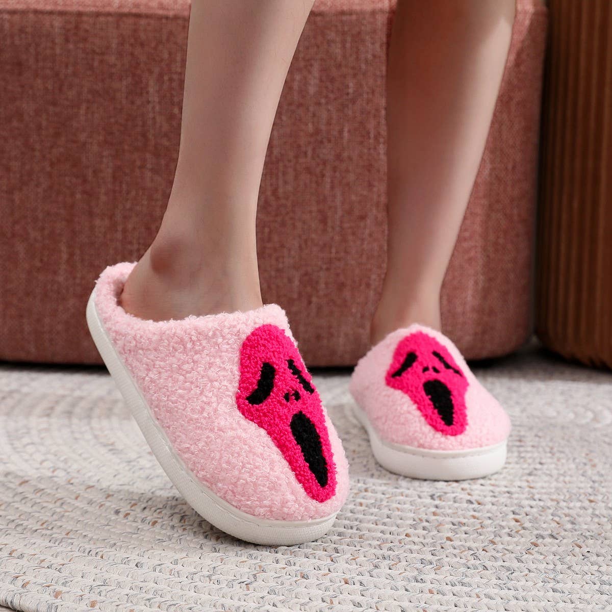 Ghost Face Halloween Cotton Slippers