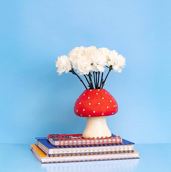 Red & White Mushroom Vase