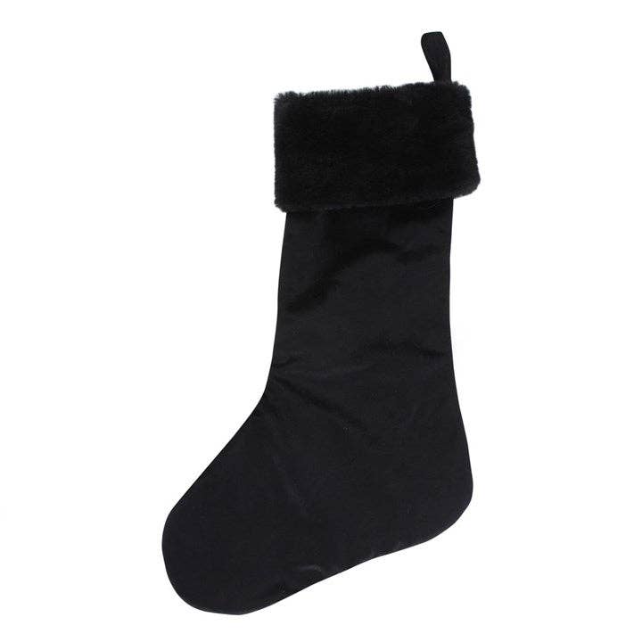 Black Goth Skull Snowflake Christmas Stocking