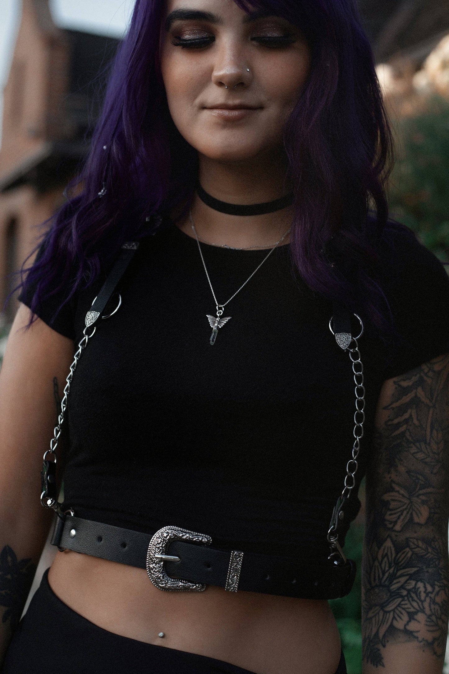 The Sharpshooter Western Goth Chain Black Harness
