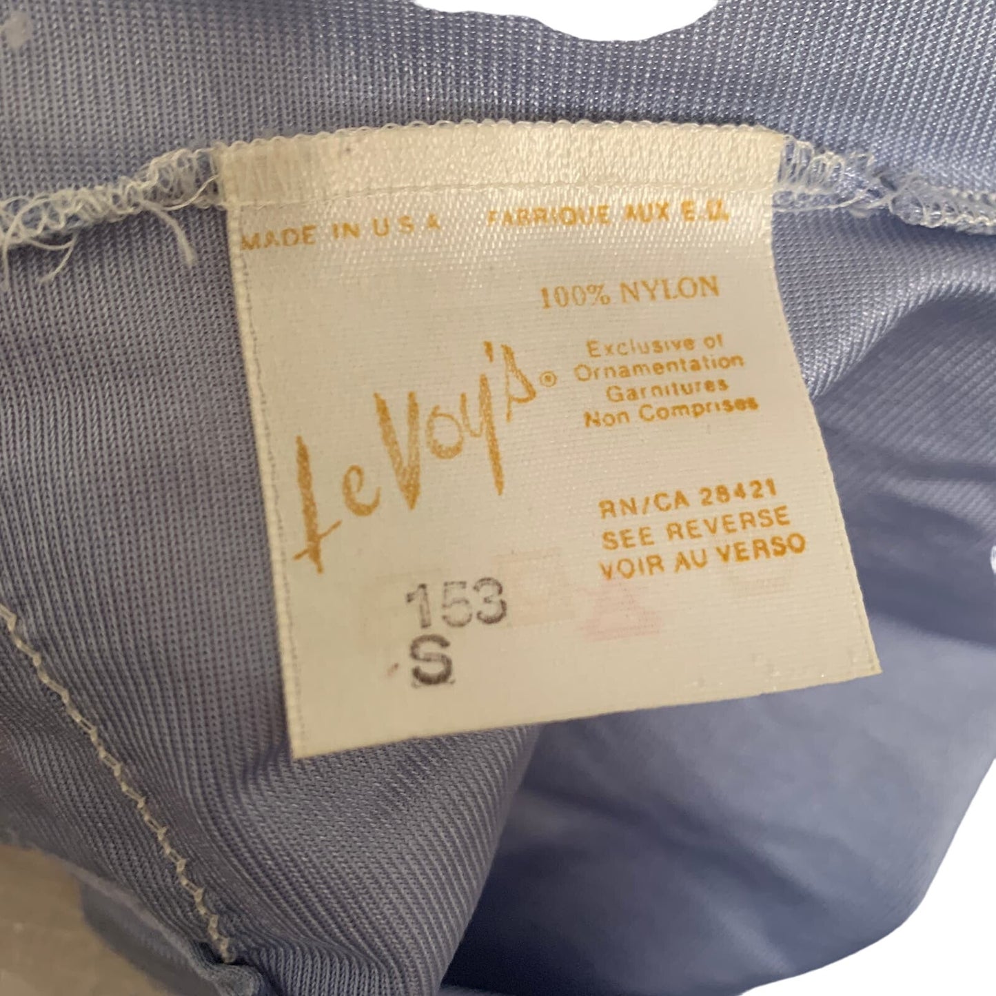 Vintage 1960s LeVoy's Blue & White Lace Nightgown Slip
