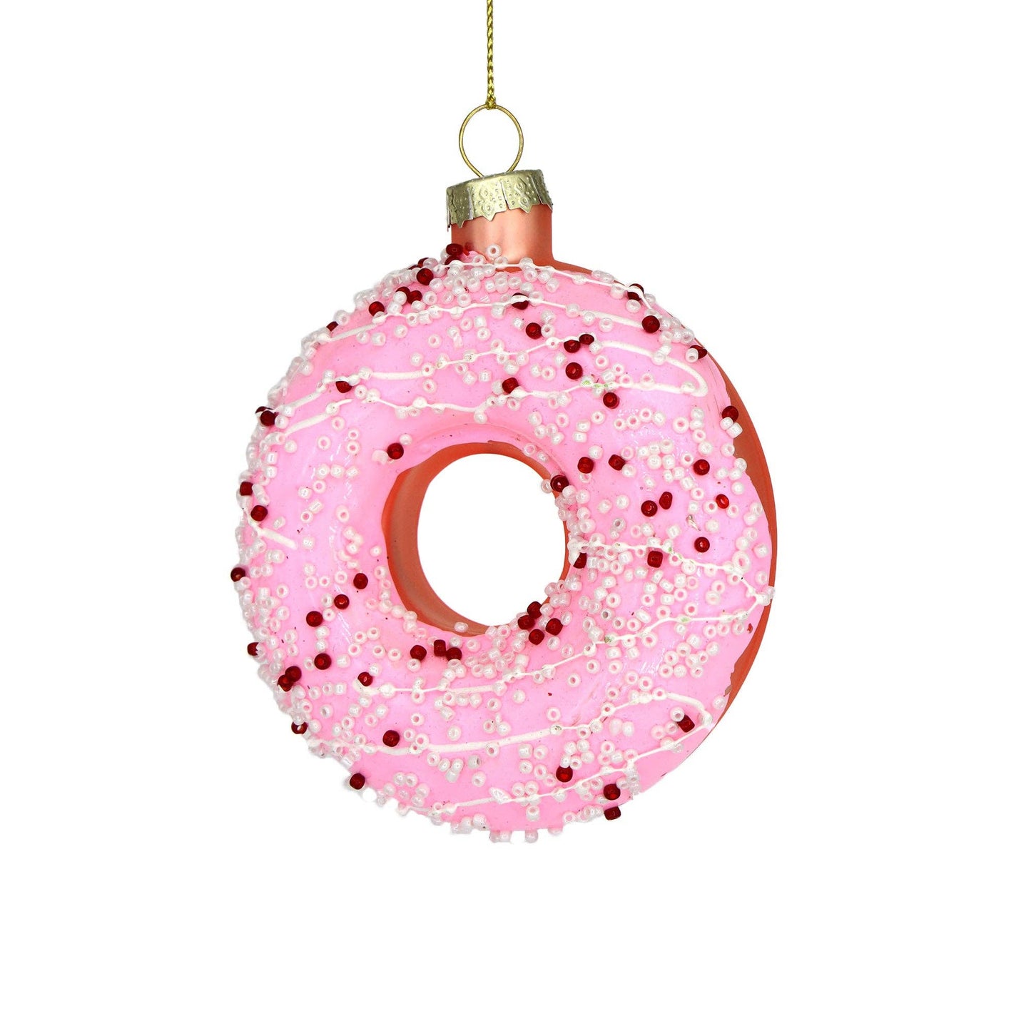 Pink Sprinkles Donut Christmas Ornament