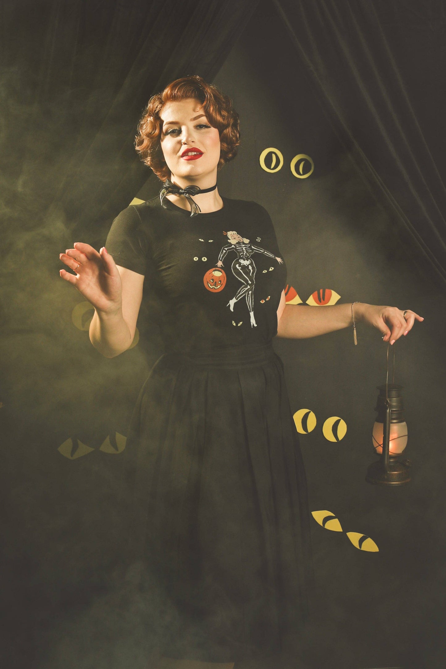 Spooky Night Fitted Tee in Black