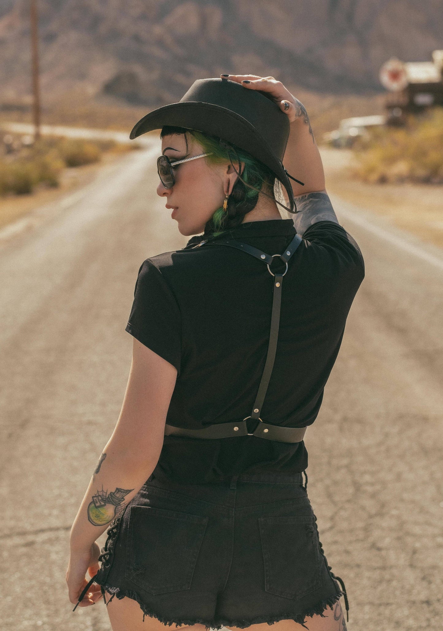 The Sharpshooter Western Goth Chain Black Harness