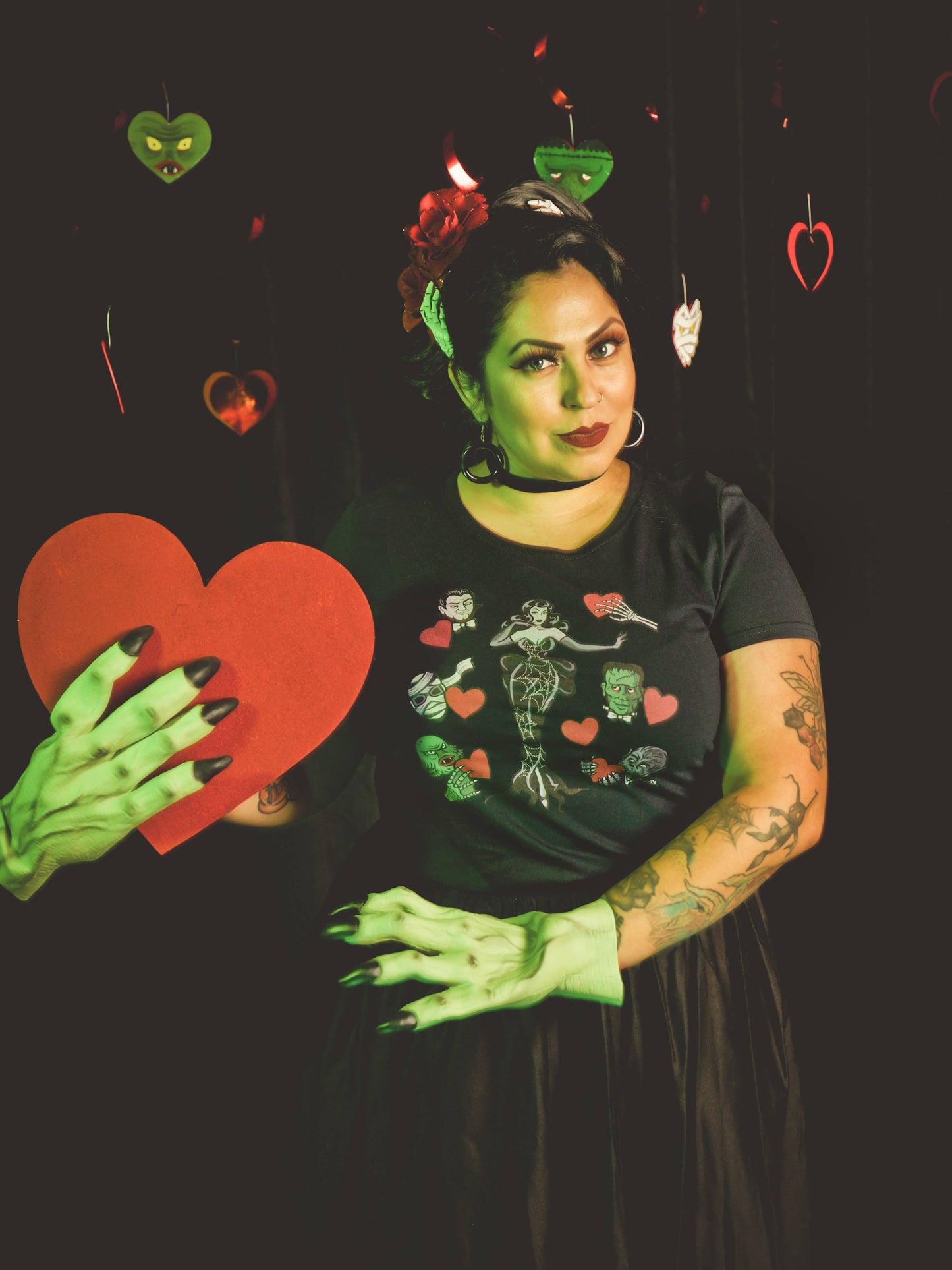 Ghoul's Best Friend Fitted Graphic Tee in Black