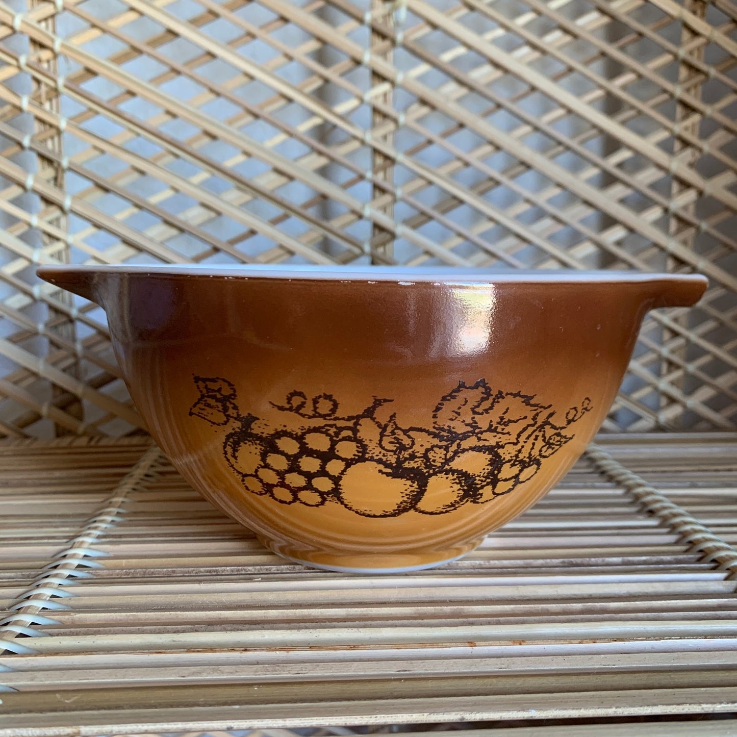 Vintage Pyrex Old Orchard Brown Cinderella 6" Mixing Bowl