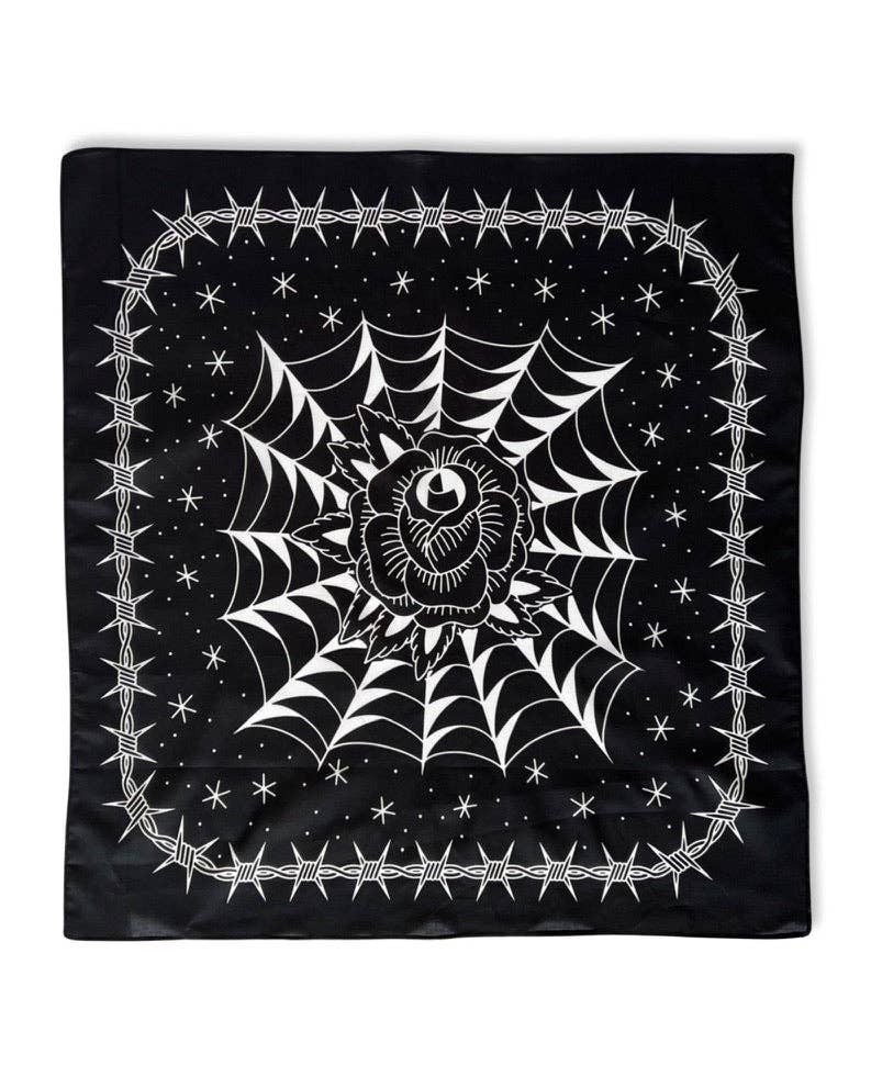 Black Rose Tattoo Bandana - Homeward Bound Goods