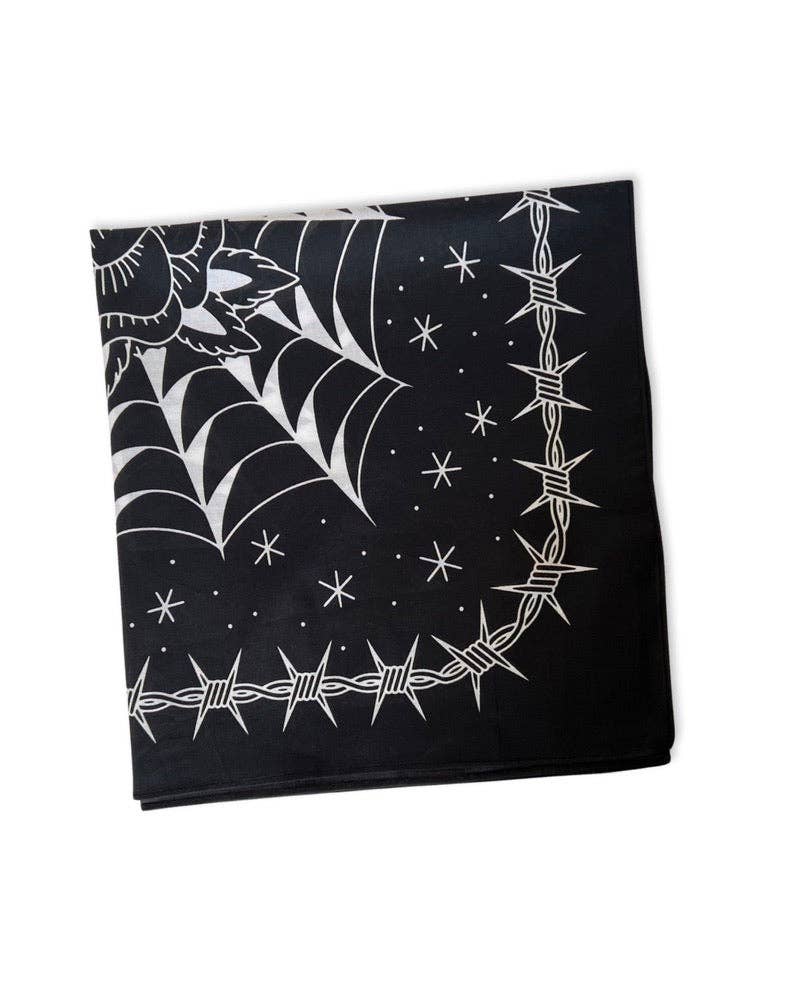 Black Rose Tattoo Bandana - Homeward Bound Goods