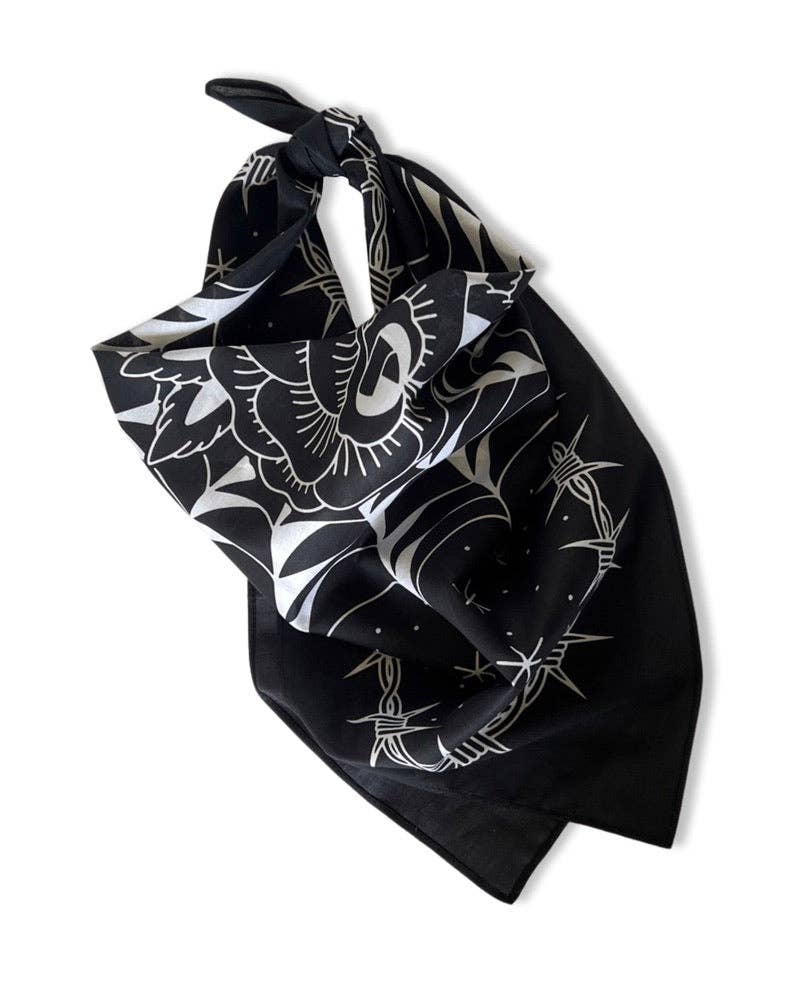 Black Rose Tattoo Bandana - Homeward Bound Goods