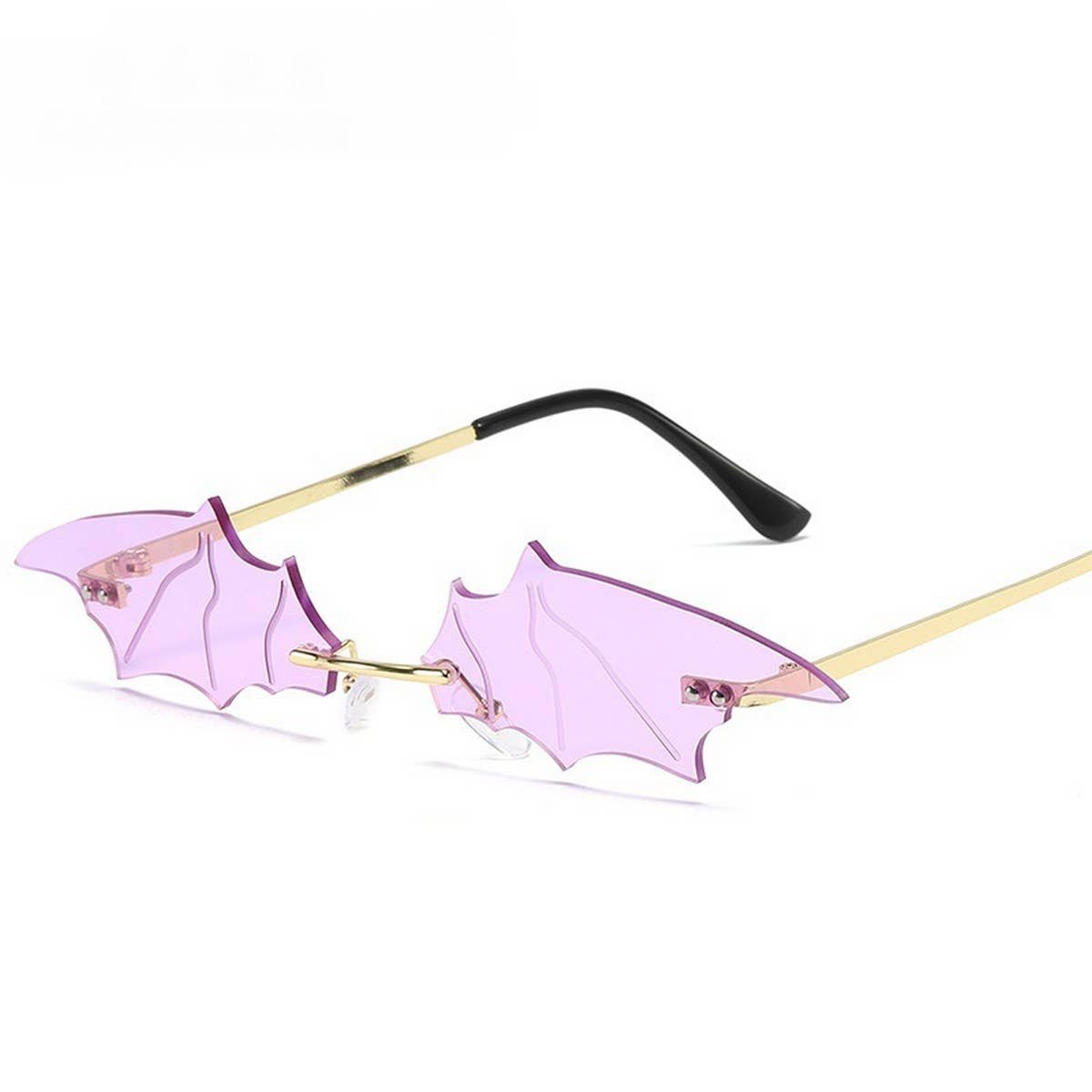Spooky Goth Babe Bat Shape Sunglasses