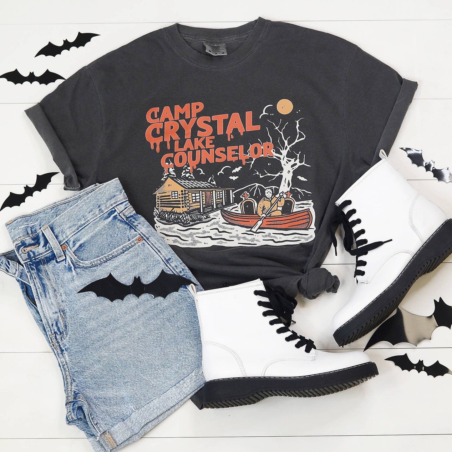Camp Crystal Lake Graphic Halloween T - Shirt - Homeward Bound Goods