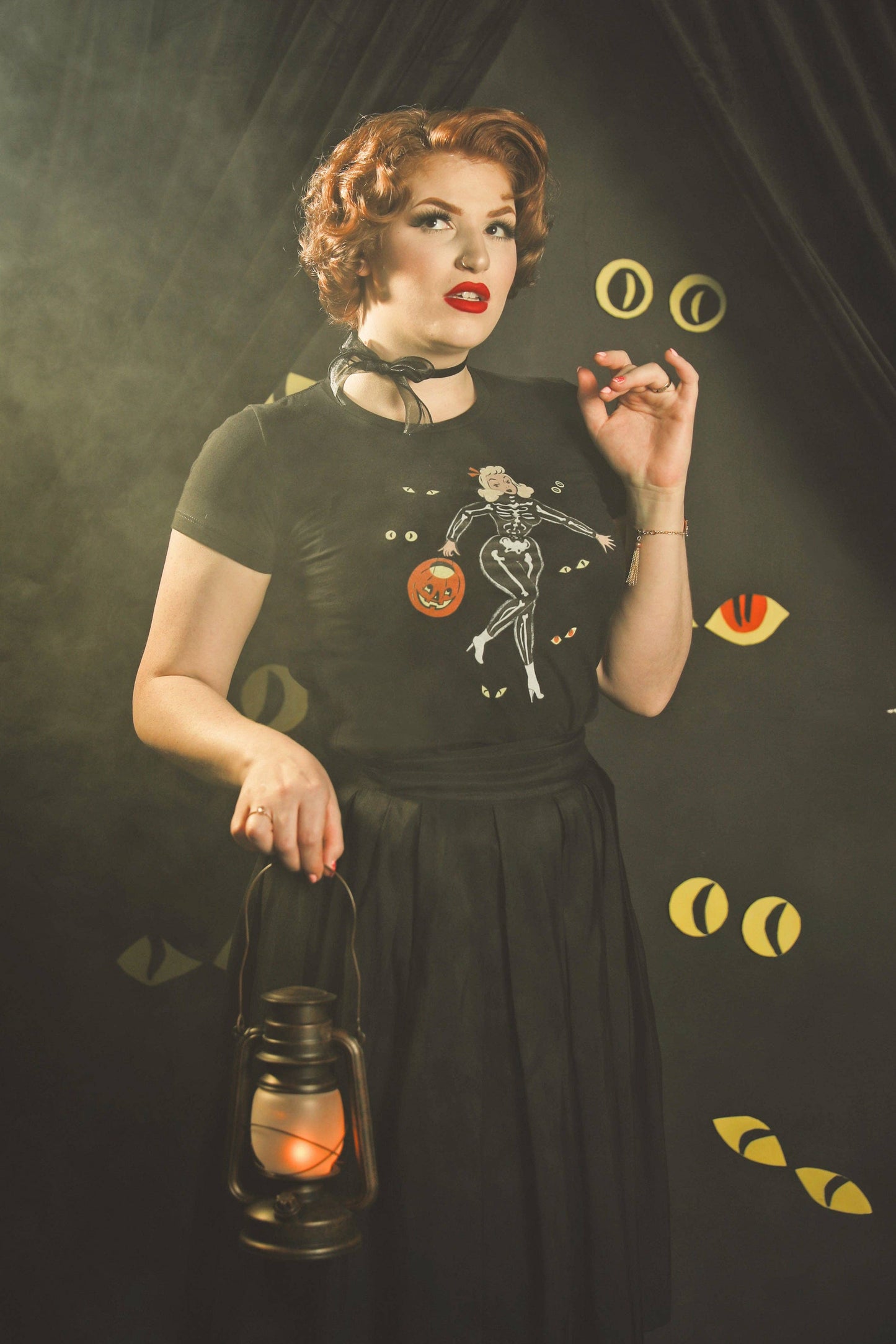 Spooky Night Fitted Tee in Black