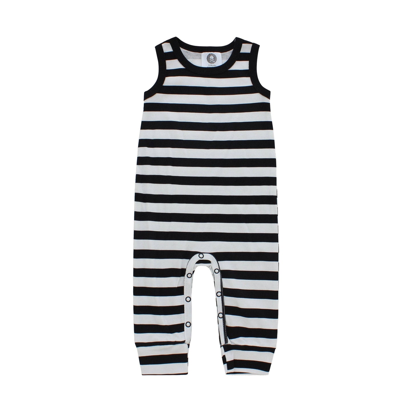 Black & White Stripe Baby Romper
