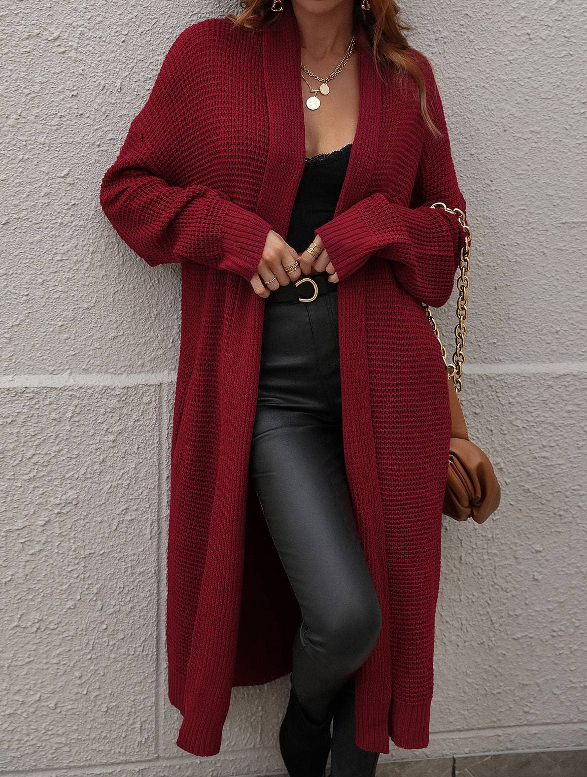 Crewneck Knitted Longline Cardigan - Homeward Bound Goods