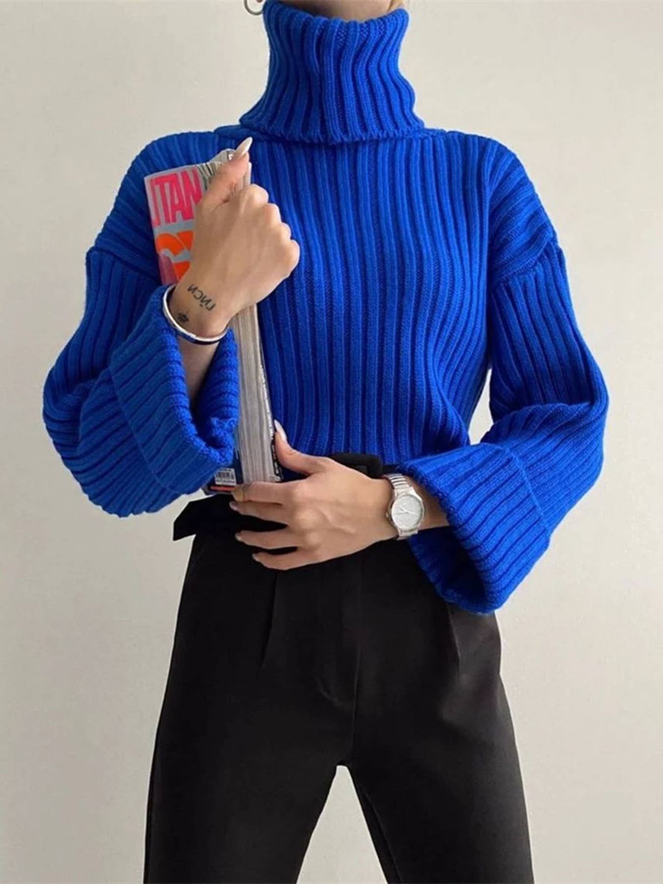 Cropped Turtleneck Sweater - Homeward Bound Goods