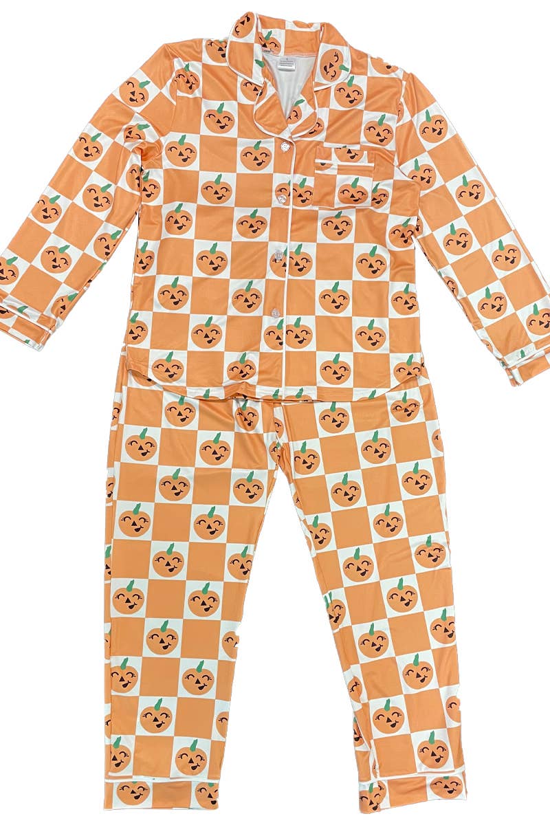 Green & Black Bats Halloween Two Piece Pajama Set