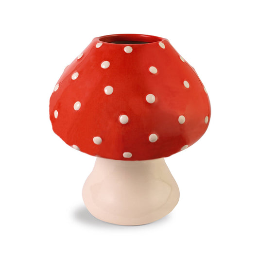 Red & White Mushroom Vase