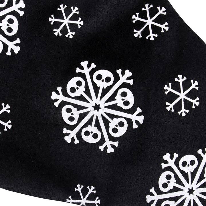 Black Goth Skull Snowflake Christmas Stocking